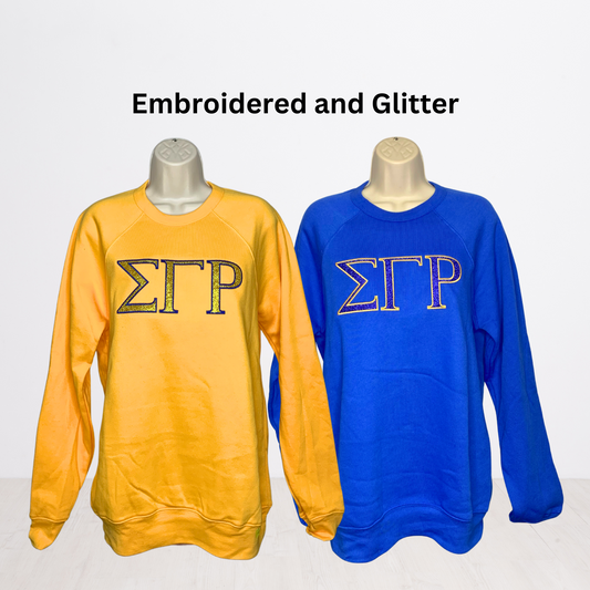 Sigma Gamma Rho Embroidered Glitter Sweatshirt