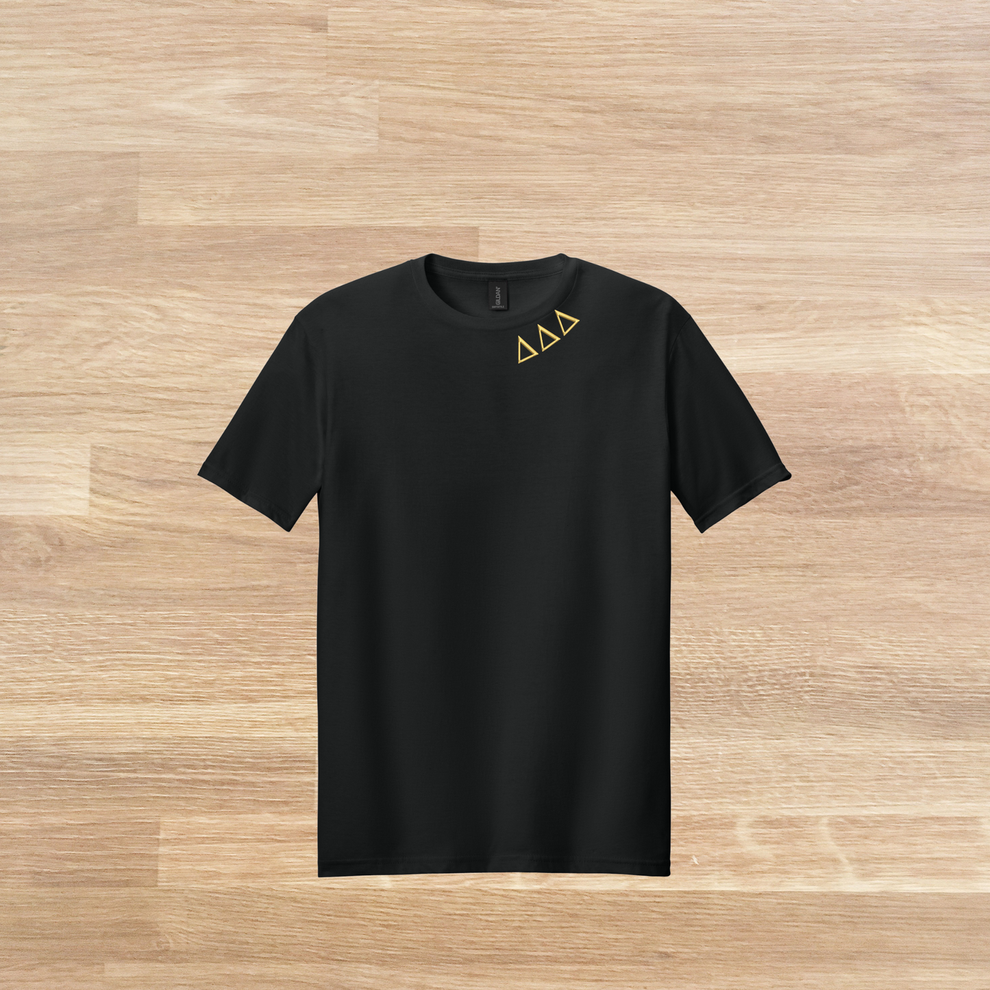 Delta Delta Delta Collared Embroidered  T-Shirt, Minimalist T-Shirt