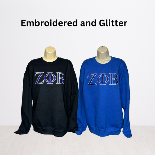 Zeta Phi Beta Embroidered Glitter Sweatshirt