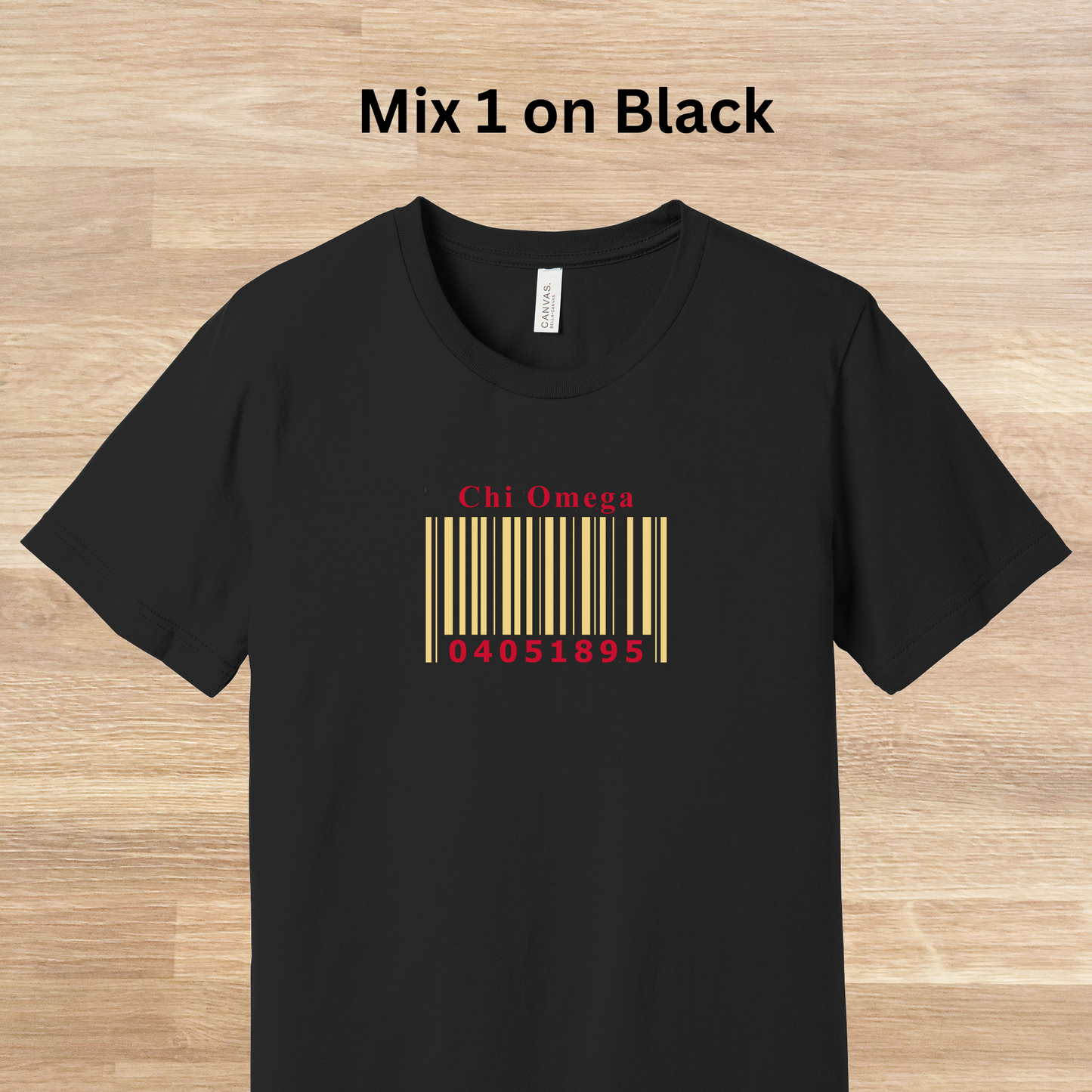 Chi Omega Barcode with Founders Date T-Shirt