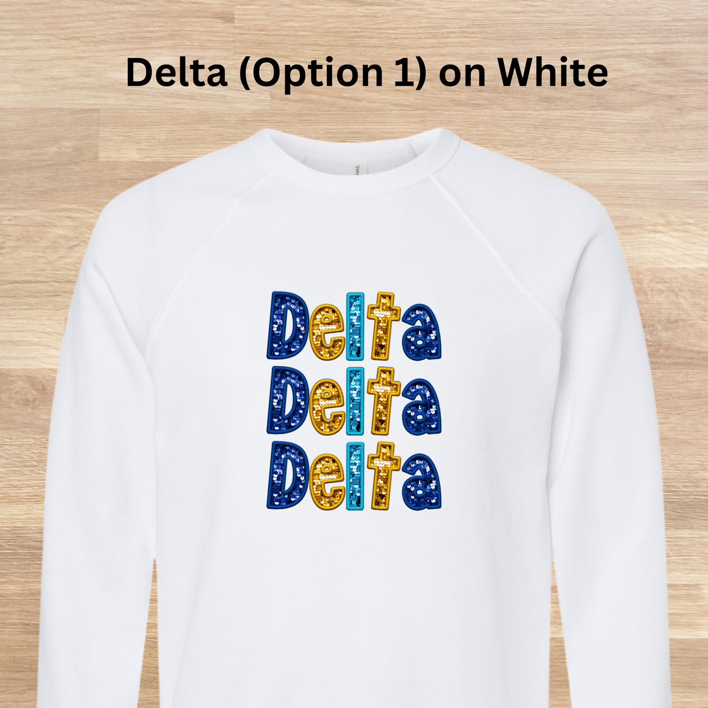 Delta Delta Delta Faux Embroidered Sequins Sweatshirt