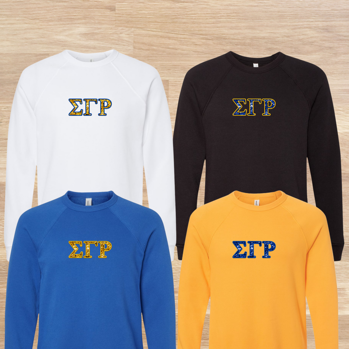 Sigma Gamma Rho Greek Letters Faux Embroidered Sequins Sweatshirt