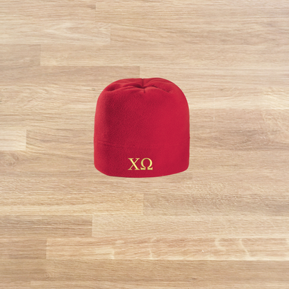 Chi Omega Embroidered Fleece Hat Beanie