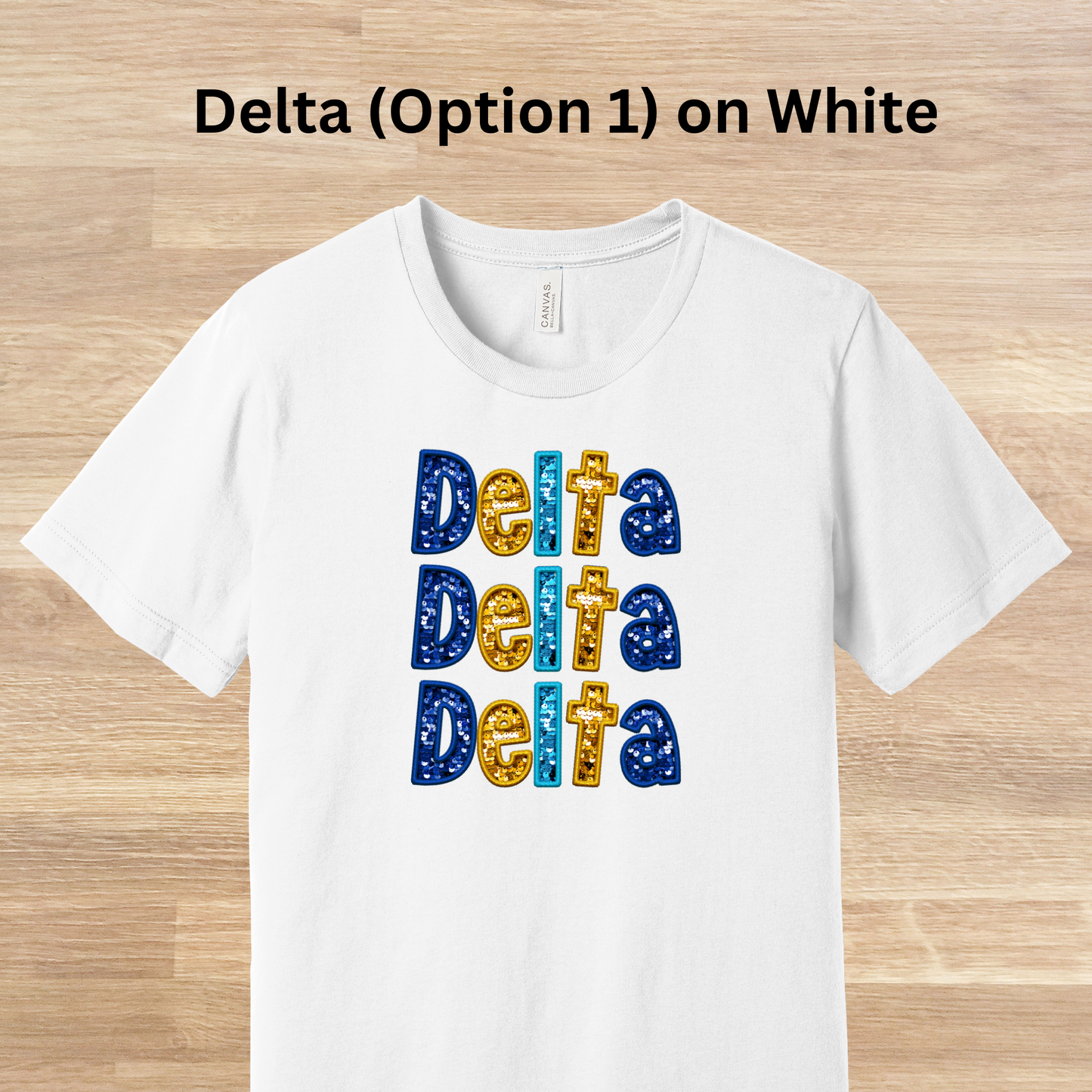 Delta Delta Delta Faux Embroidered Sequins T-Shirt