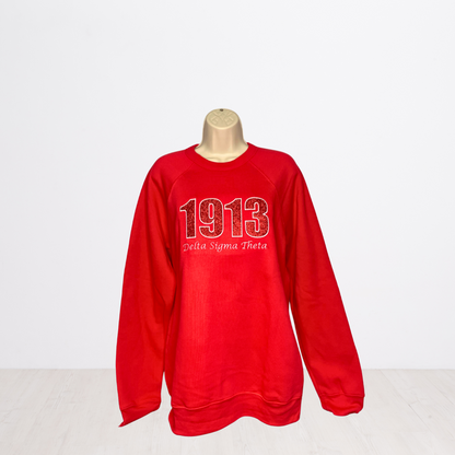 1913 Delta Sigma Theta Embroidered Glitter Sweatshirt