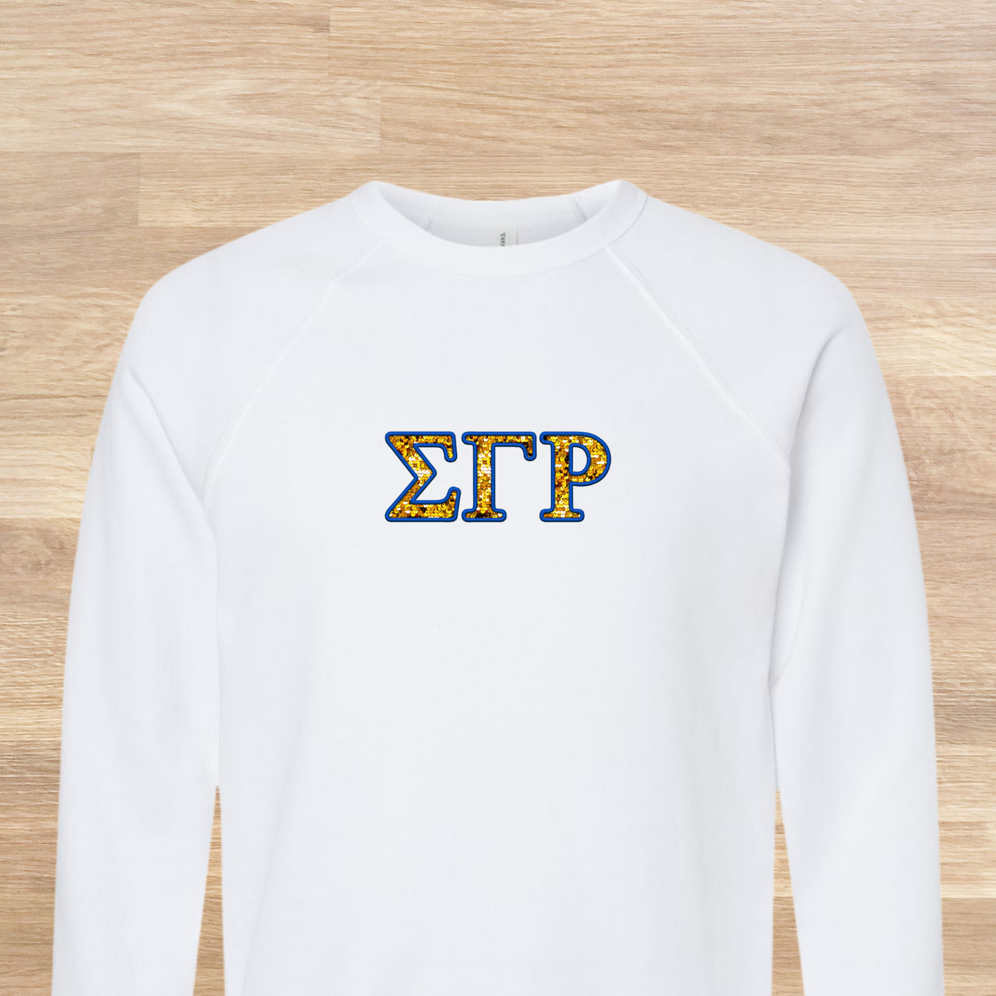 Sigma Gamma Rho Greek Letters Faux Embroidered Sequins Sweatshirt