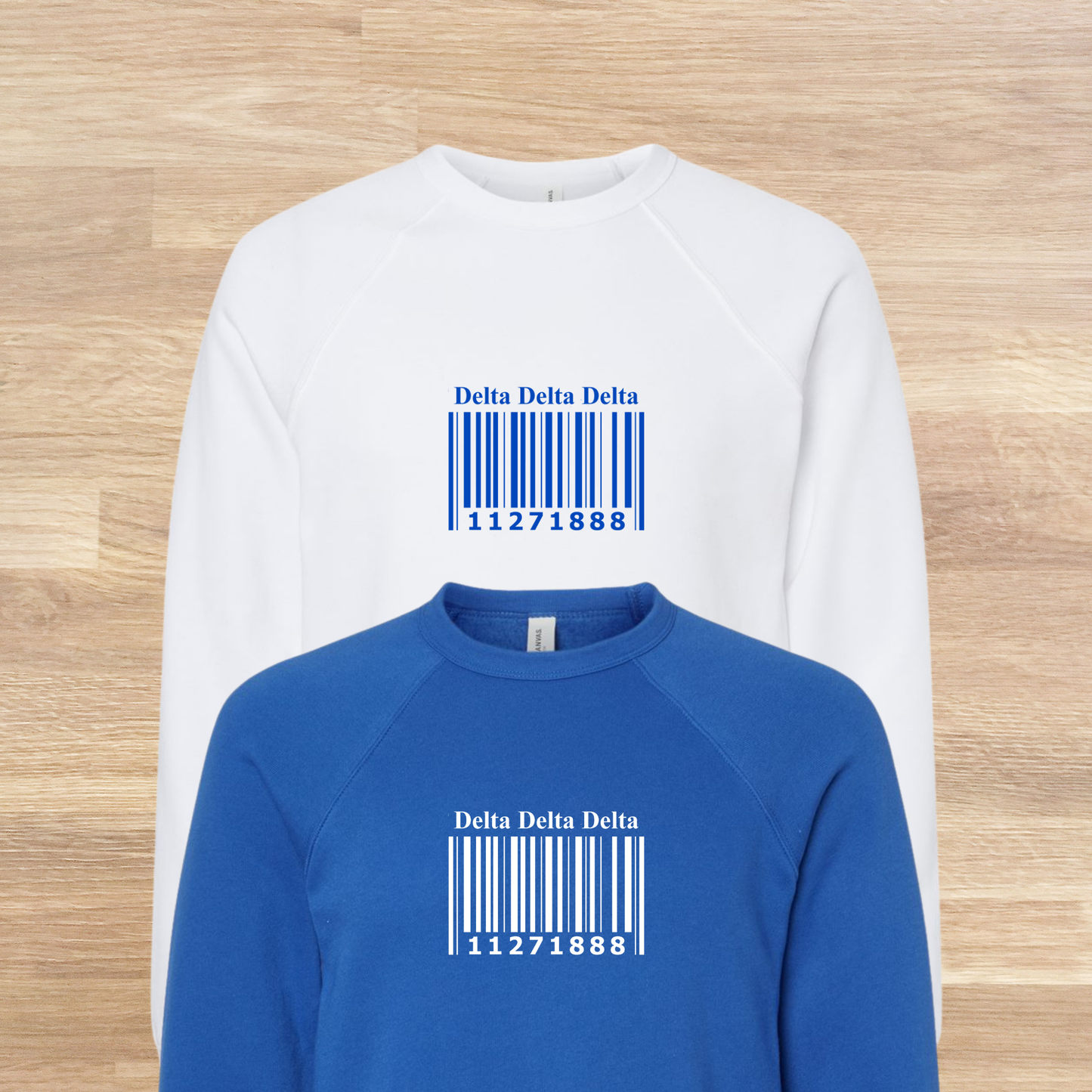 Delta Delta Delta Barcode with Founders Date Sweatshirt