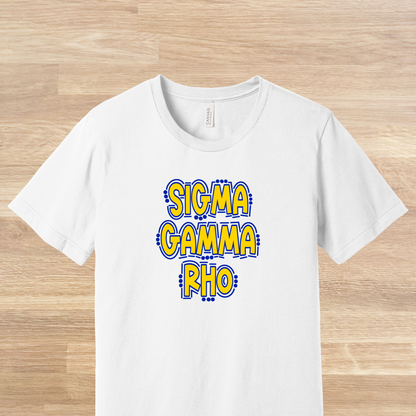 Sigma Gamma Rho Retro Doodle 80s Style T-Shirt