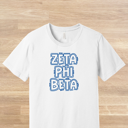 Zeta Phi Beta Retro Doodle 80s Style T-Shirt