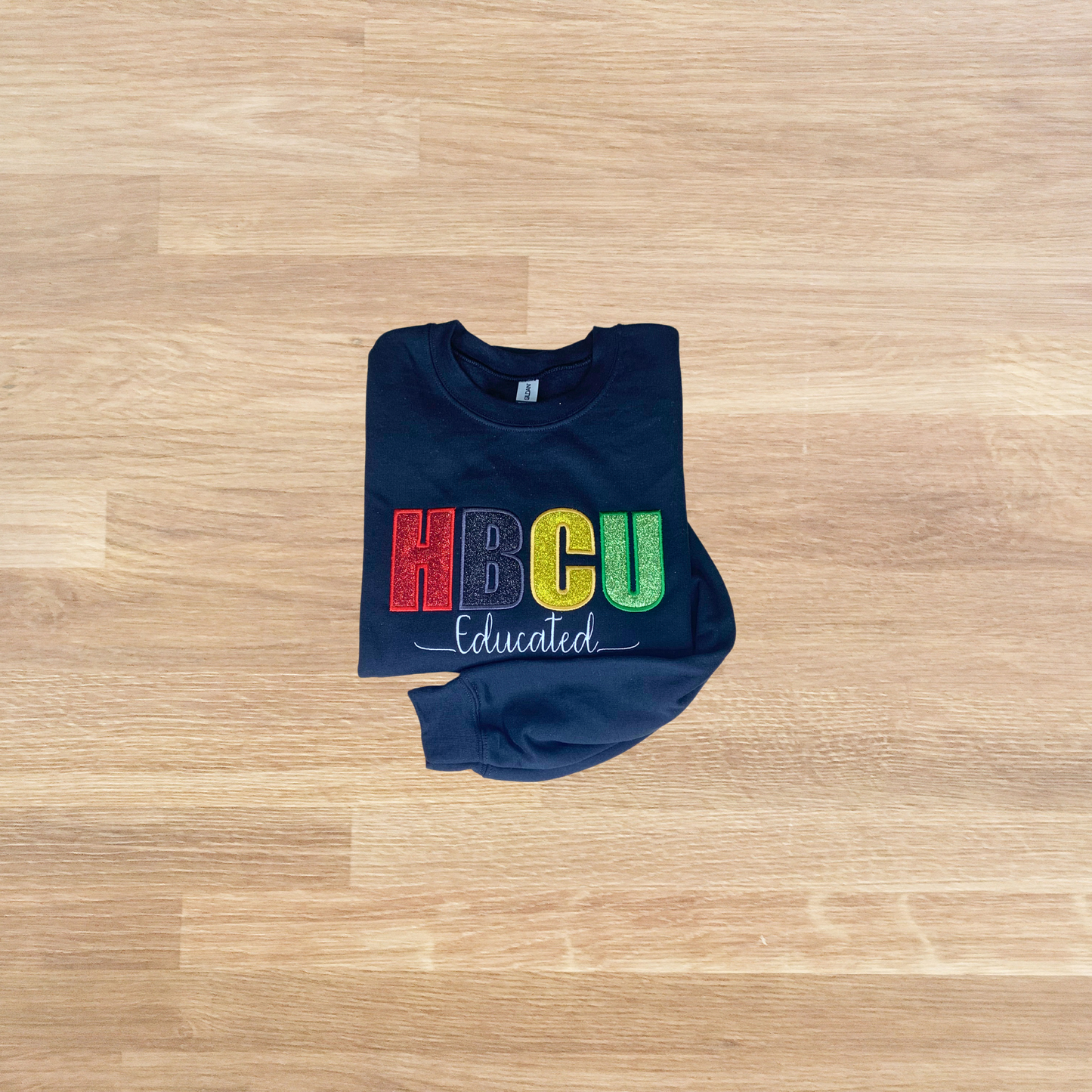 HBCU Embroidered Glitter Sweatshirt