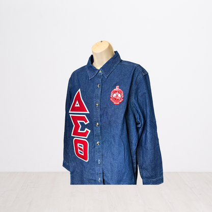 Delta Sigma Theta Denim Button-Down Shirt