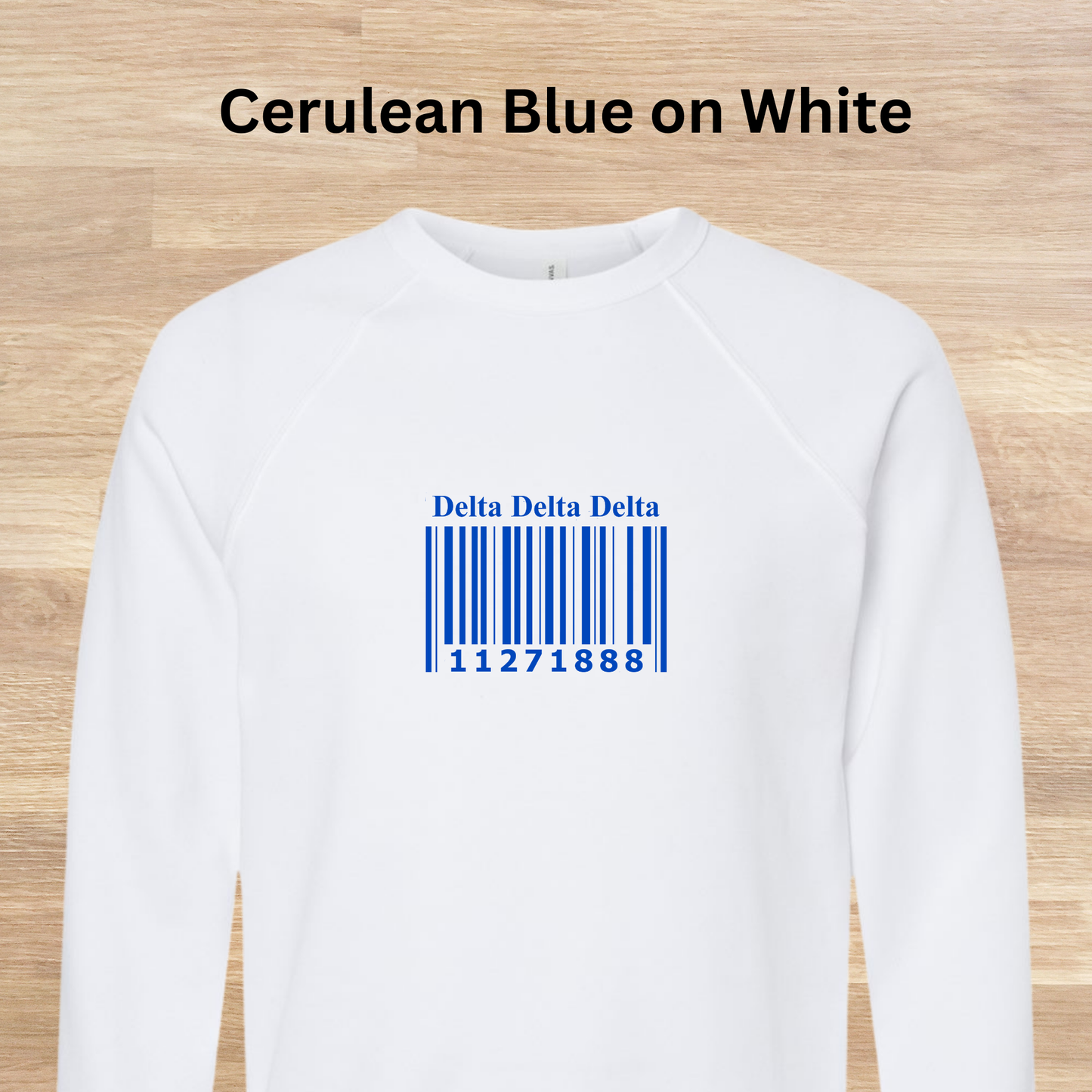 Delta Delta Delta Barcode with Founders Date Sweatshirt