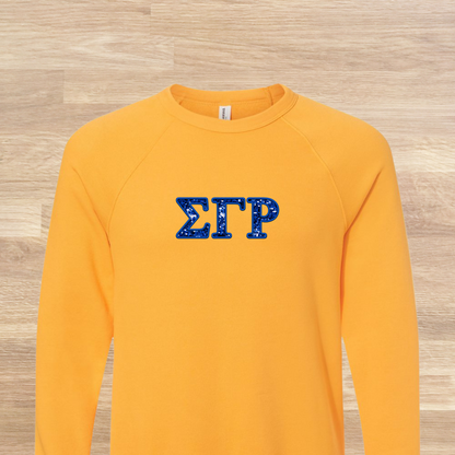 Sigma Gamma Rho Greek Letters Faux Embroidered Sequins Sweatshirt