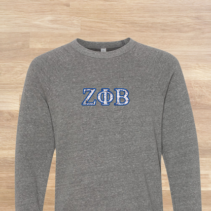 Zeta Phi Beta Greek Letters Faux Embroidered Sequins Sweatshirt