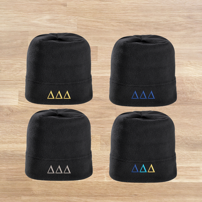 Delta Delta Delta Embroidered Fleece Hat Beanie, Tri Delta