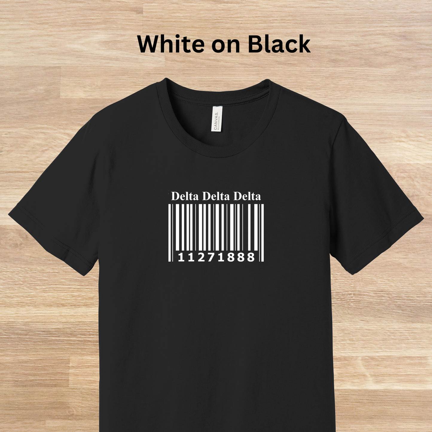 Delta Delta Delta Barcode with Founders Date T-Shirt