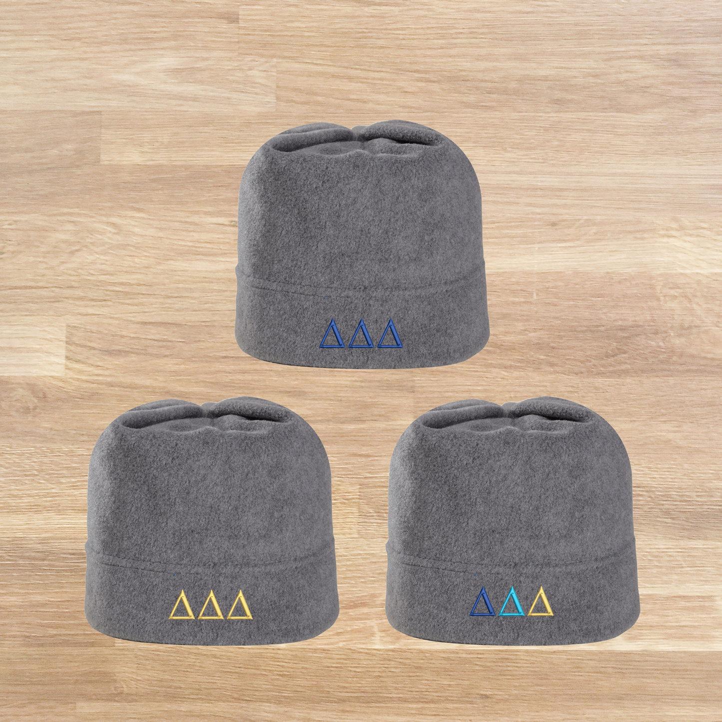 Delta Delta Delta Embroidered Fleece Hat Beanie, Tri Delta