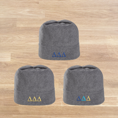 Delta Delta Delta Embroidered Fleece Hat Beanie, Tri Delta