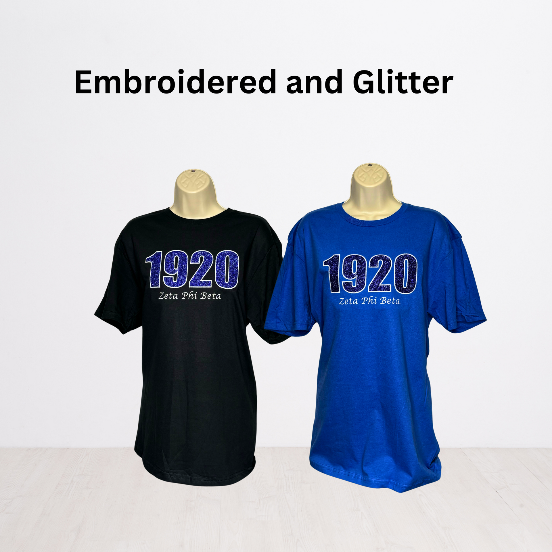 【OPENING PROJECT】 Embroidery Logo T Shirt - Blue 1920 Embroidered Glitter T-Shirt – Across the Stitch