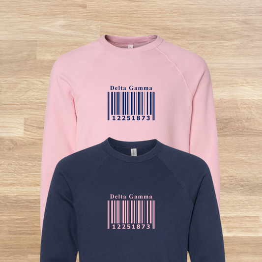 Delta Gamma Barcode with Founders Date Sweatshirt