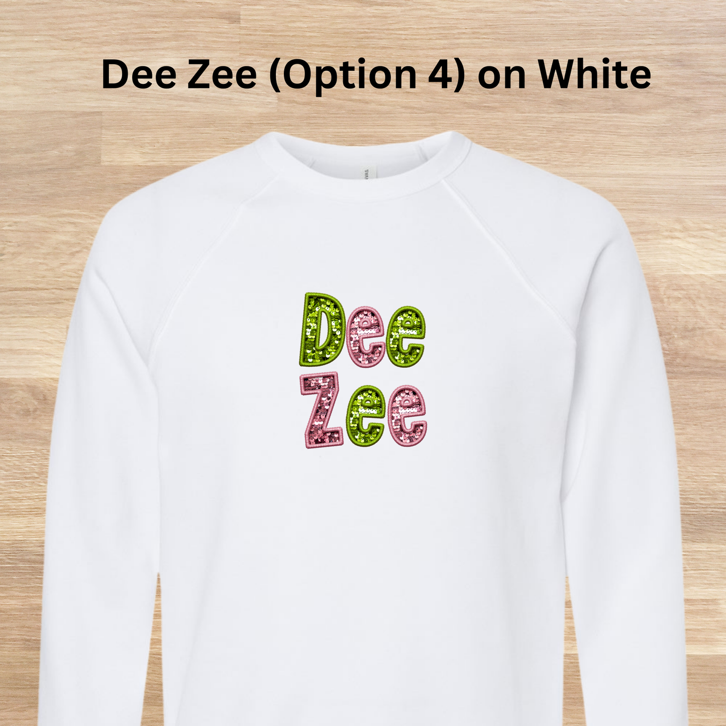 Delta Zeta Faux Embroidered Sequins Sweatshirt