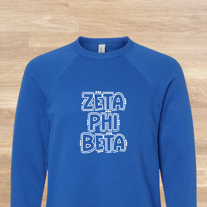 Zeta Phi Beta Retro Doodle 80s Style Sweatshirt