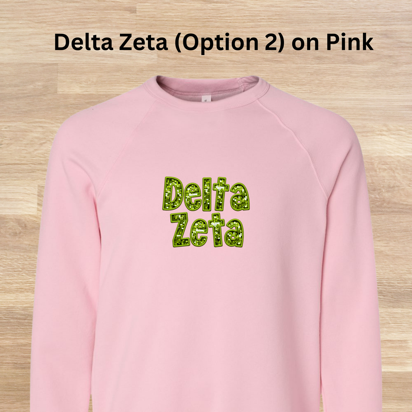 Delta Zeta Faux Embroidered Sequins Sweatshirt