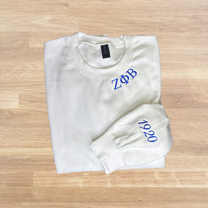 Zeta Phi Beta 1920 Minimal Embroidered Sweatshirt