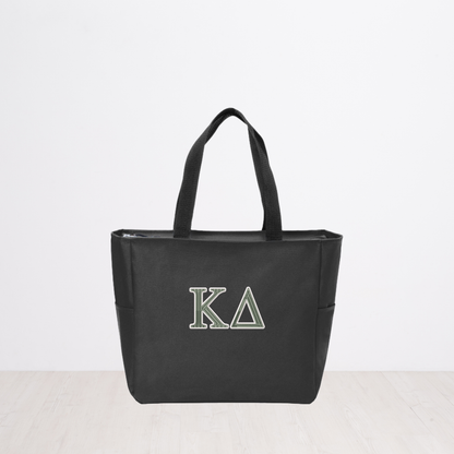 Kappa Delta Personalized Embroidered Zipper Tote Bag