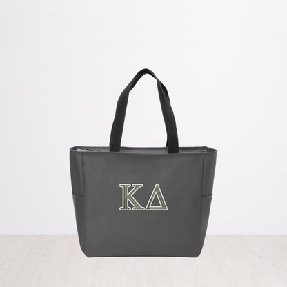 Kappa Delta Personalized Embroidered Zipper Tote Bag