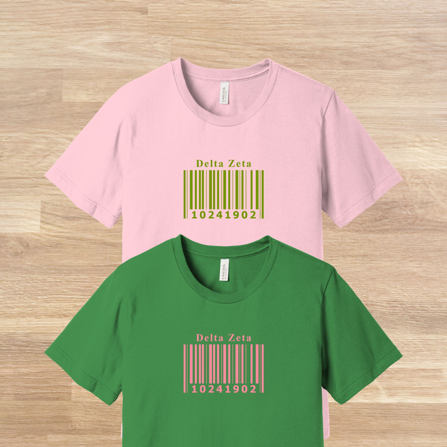 Delta Zeta Barcode with Founders Date T-Shirt