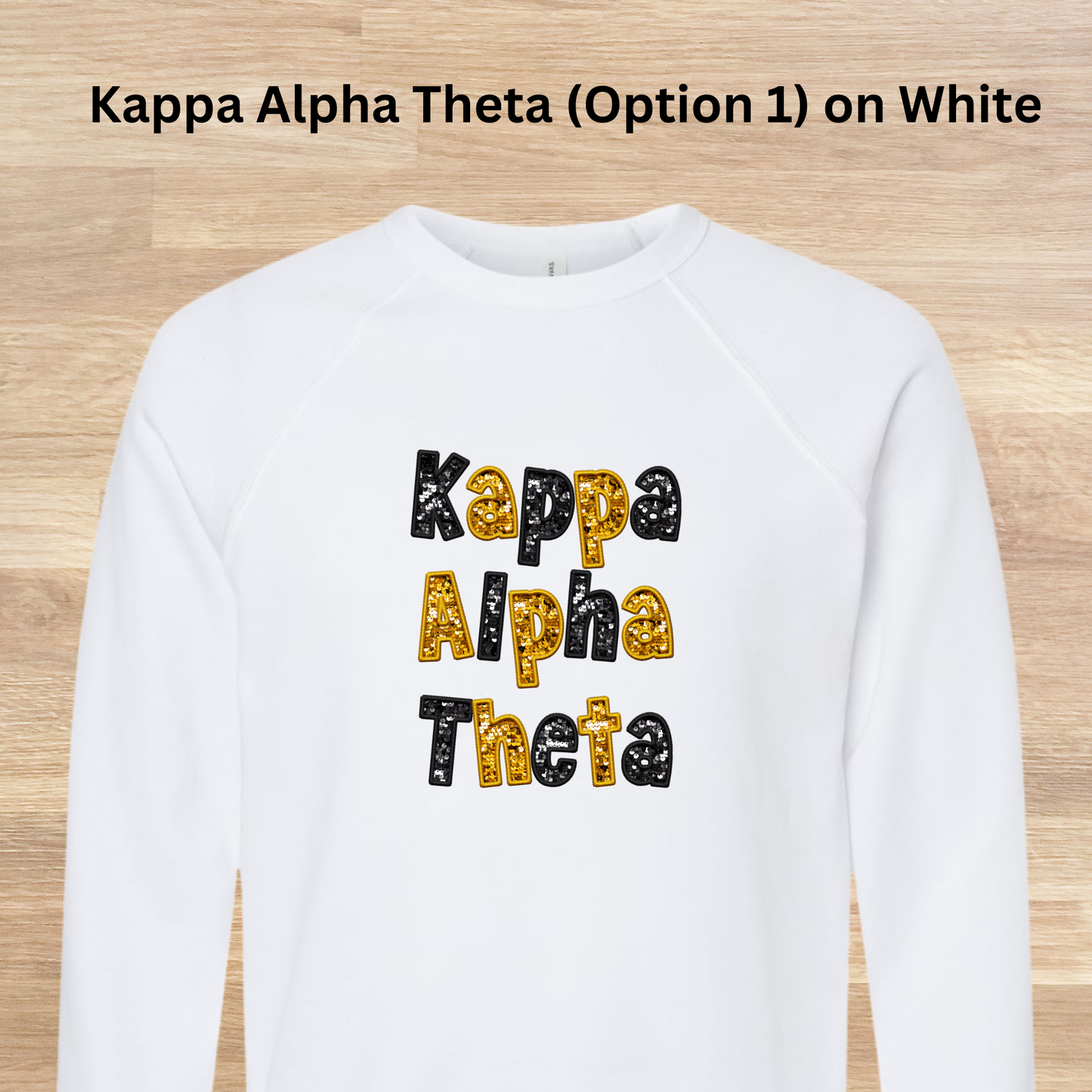 Kappa Alpha Theta Faux Embroidered Sequins Sweatshirt