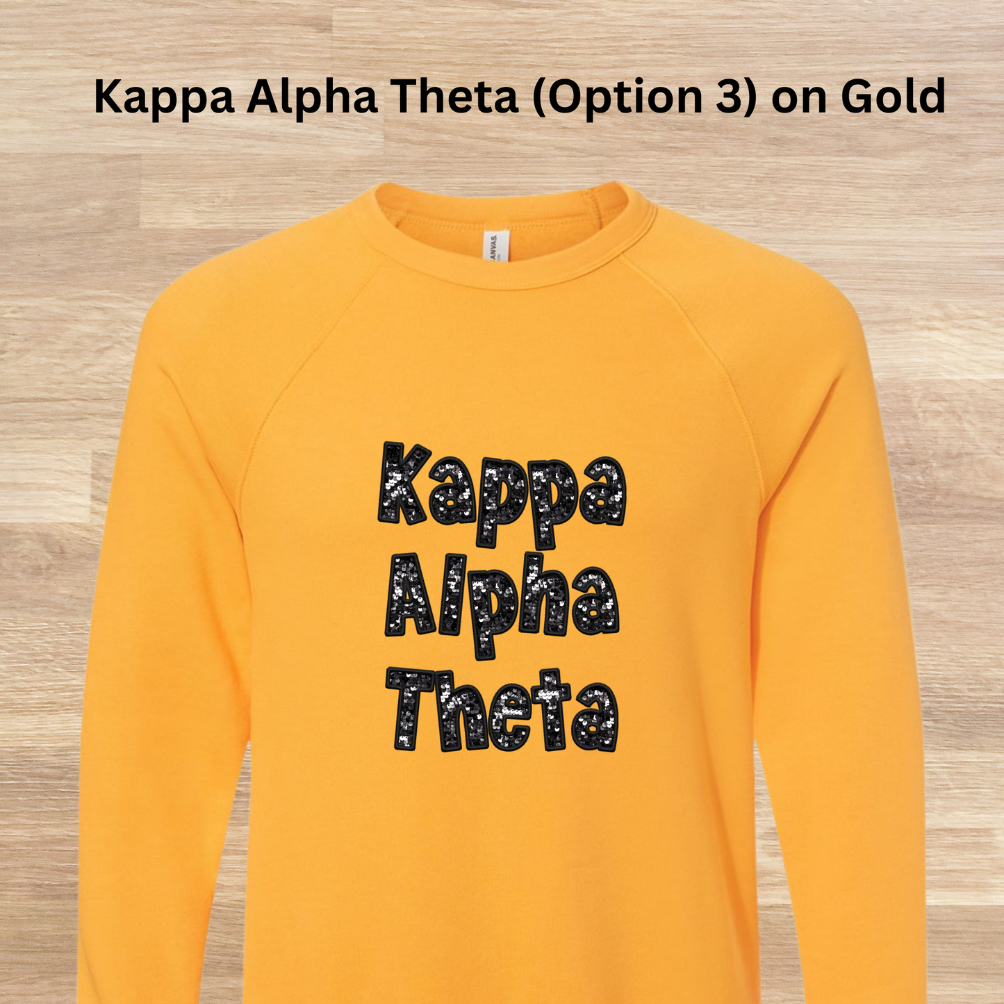 Kappa Alpha Theta Faux Embroidered Sequins Sweatshirt