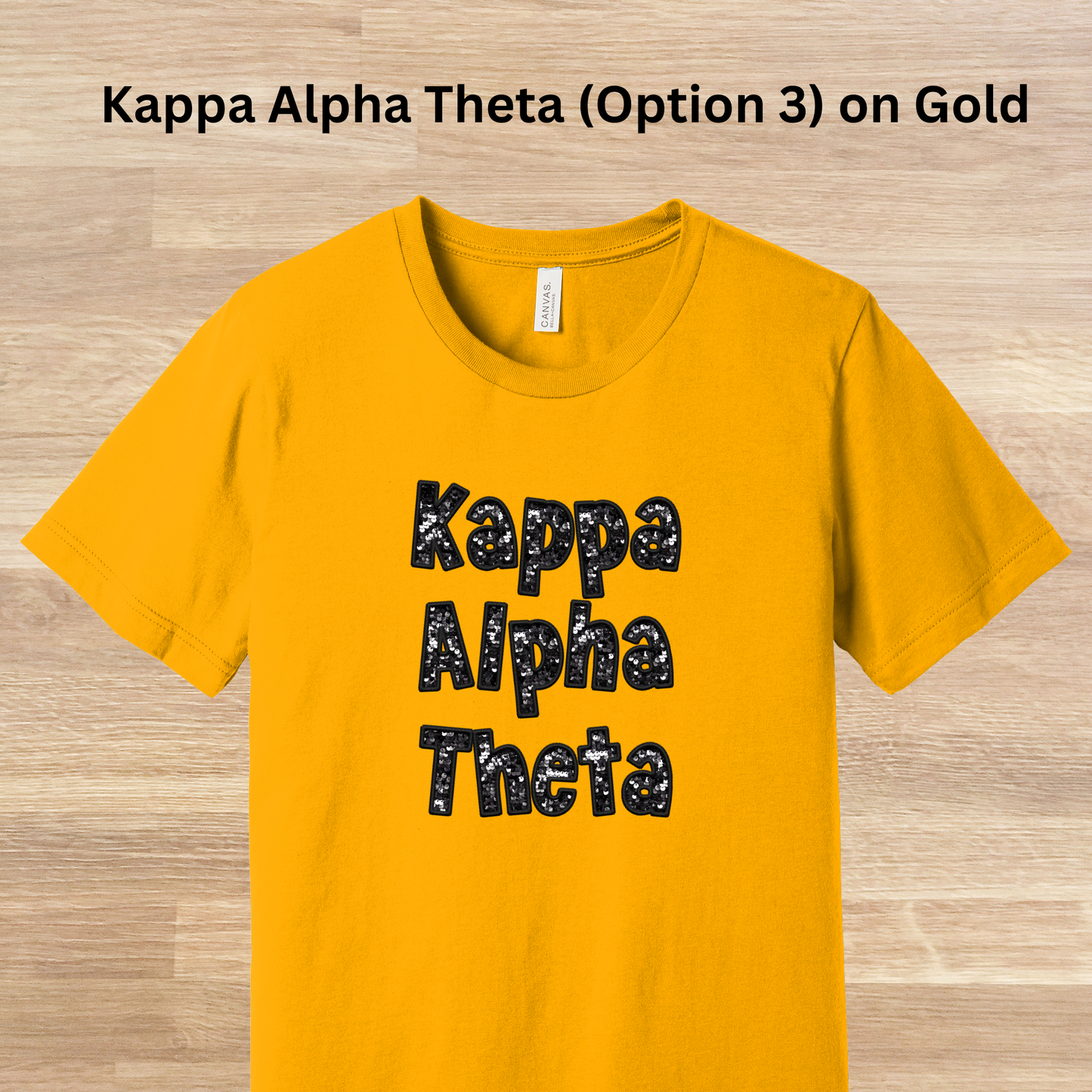 Kappa Alpha Theta Faux Embroidered Sequins T-Shirt