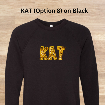 Kappa Alpha Theta Faux Embroidered Sequins Sweatshirt