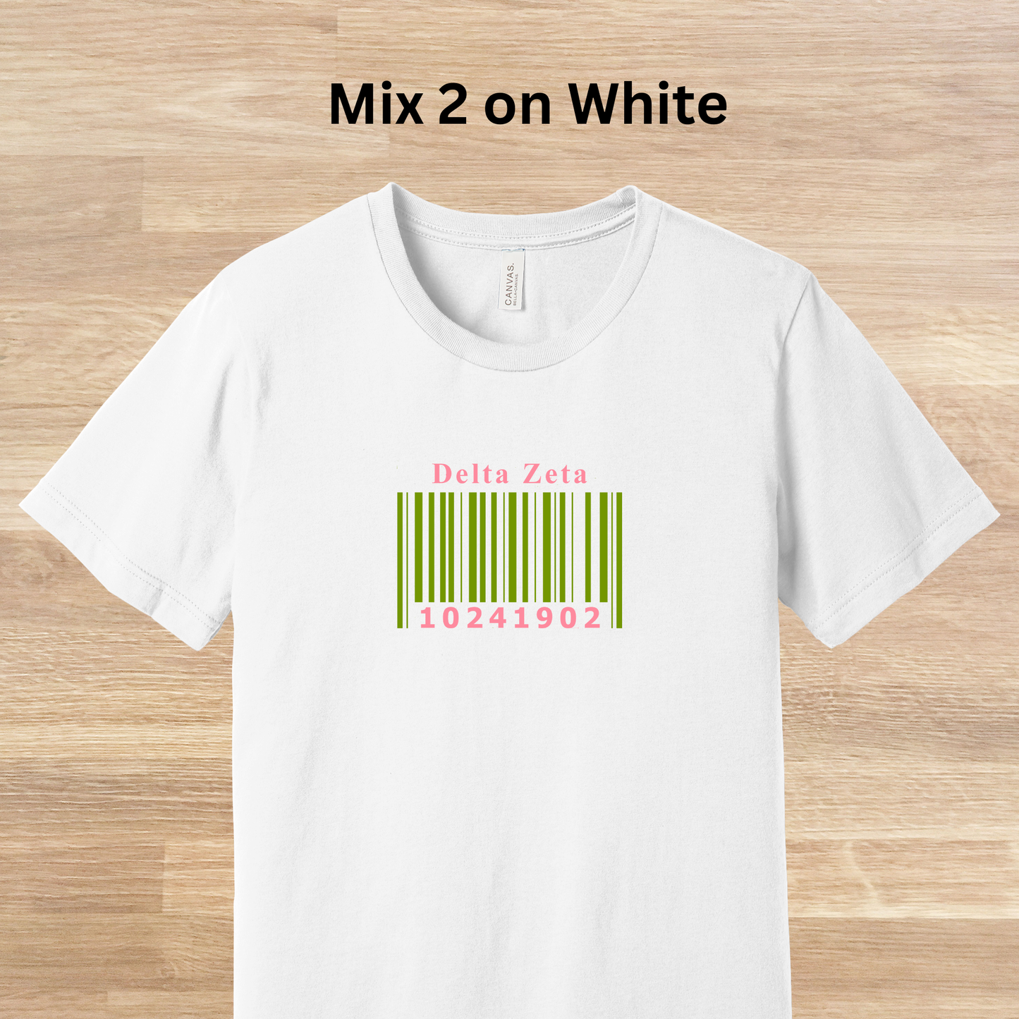 Delta Zeta Barcode with Founders Date T-Shirt