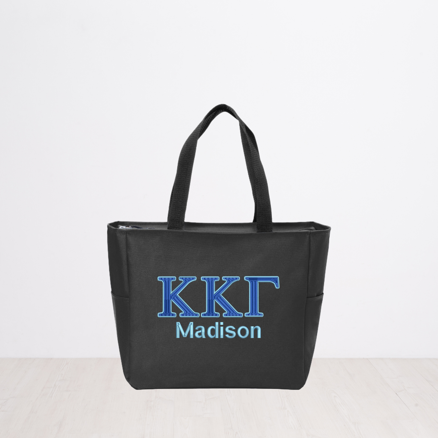 Kappa Kappa Gamma Personalized Embroidered Zipper Tote Bag