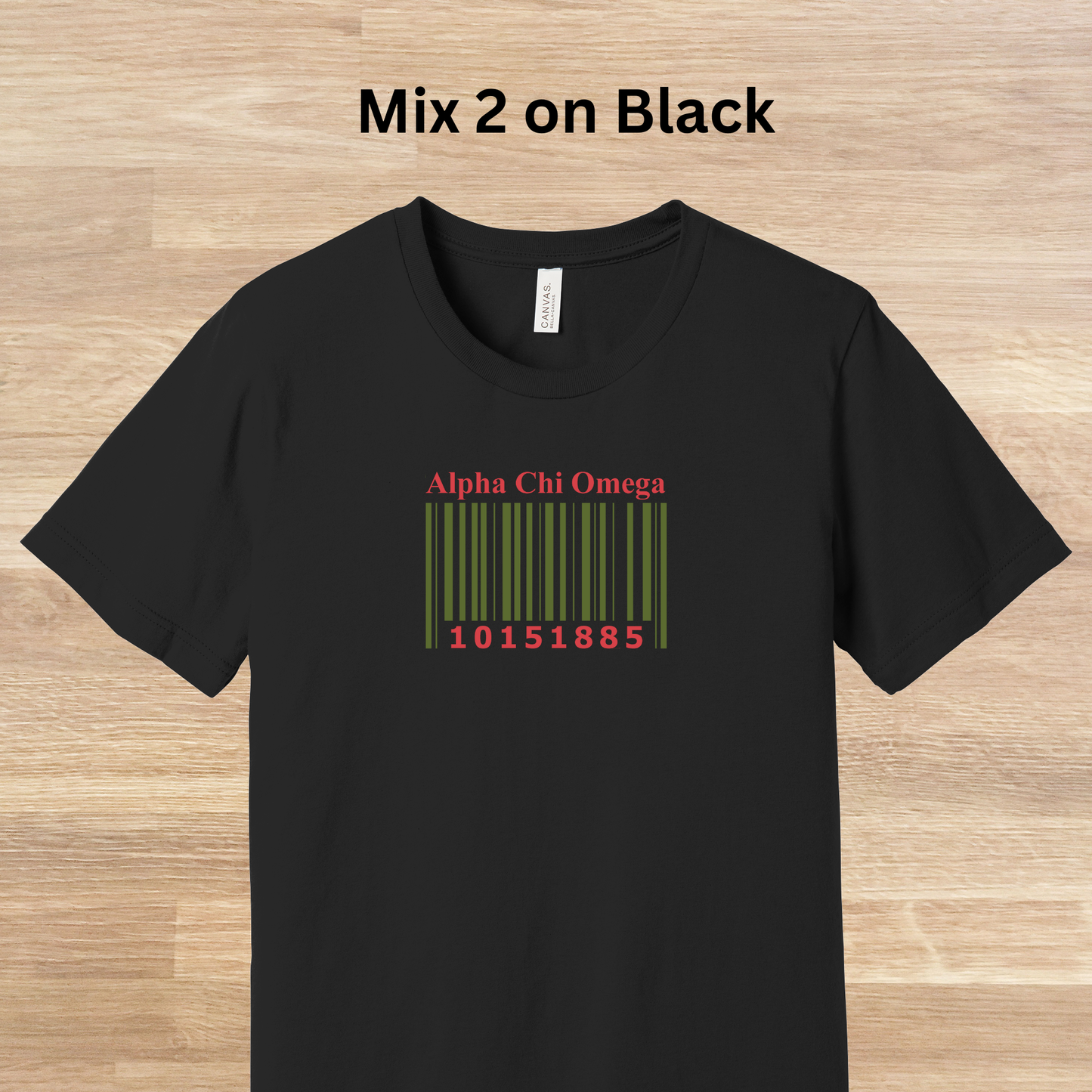 Alpha Chi Omega Barcode with Founders Date T-Shirt