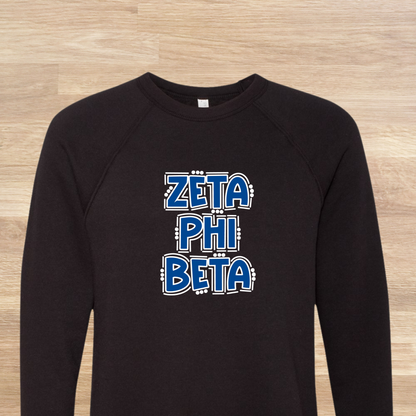 Zeta Phi Beta Retro Doodle 80s Style Sweatshirt