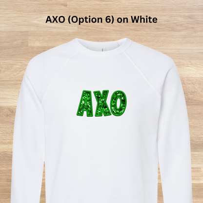 Alpha Chi Omega Faux Embroidered Sequins Sweatshirt