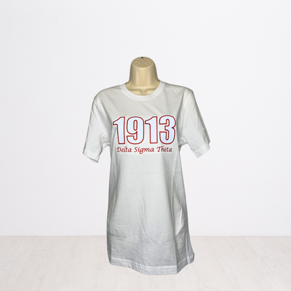 1913 Delta Sigma Theta Embroidered Glitter T-Shirt