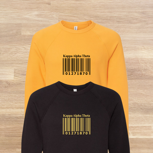 Kappa Alpha Theta Barcode with Founders Date Sweatshirt