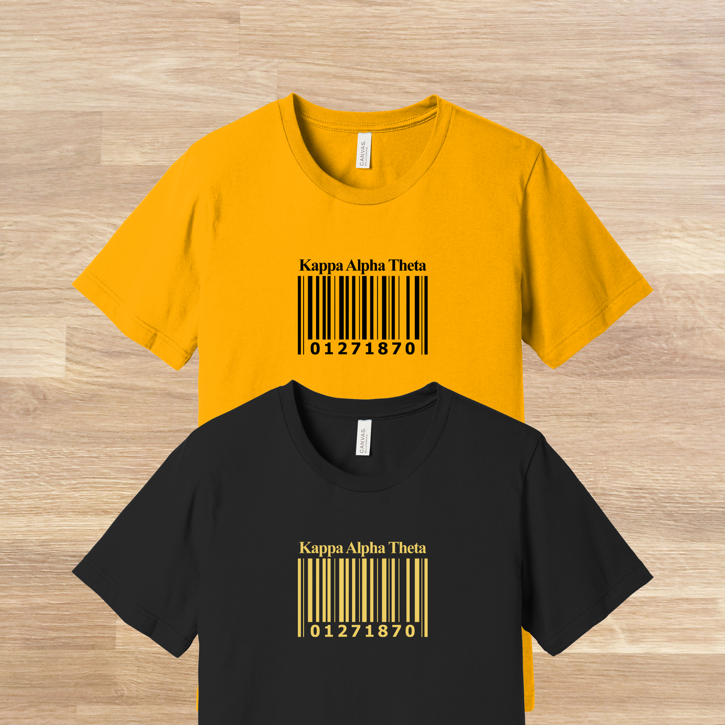 Kappa Alpha Theta Barcode with Founders Date T-Shirt