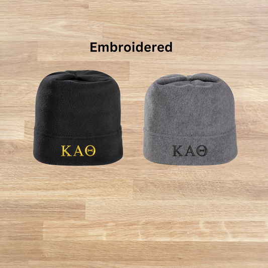 Kappa Alpha Theta Embroidered Fleece Hat Beanie