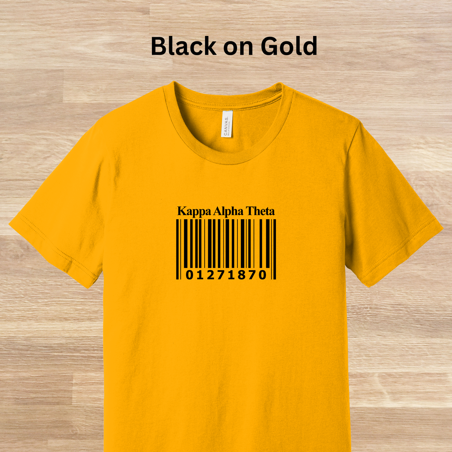 Kappa Alpha Theta Barcode with Founders Date T-Shirt