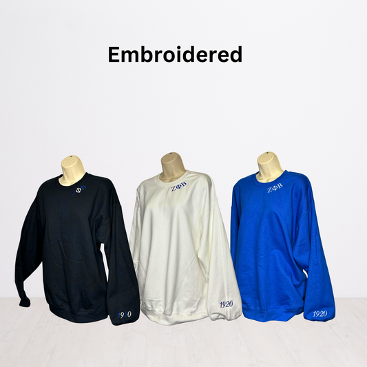 Zeta Phi Beta 1920 Minimal Embroidered Sweatshirt