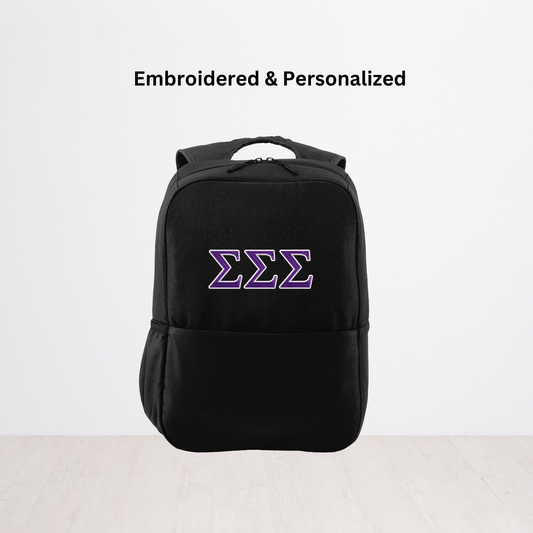 Sigma Sigma Sigma Personalized Embroidered Backpack Bookbag, Tri sigma