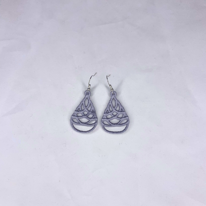Teardrop Swirl Embroidered Earrings