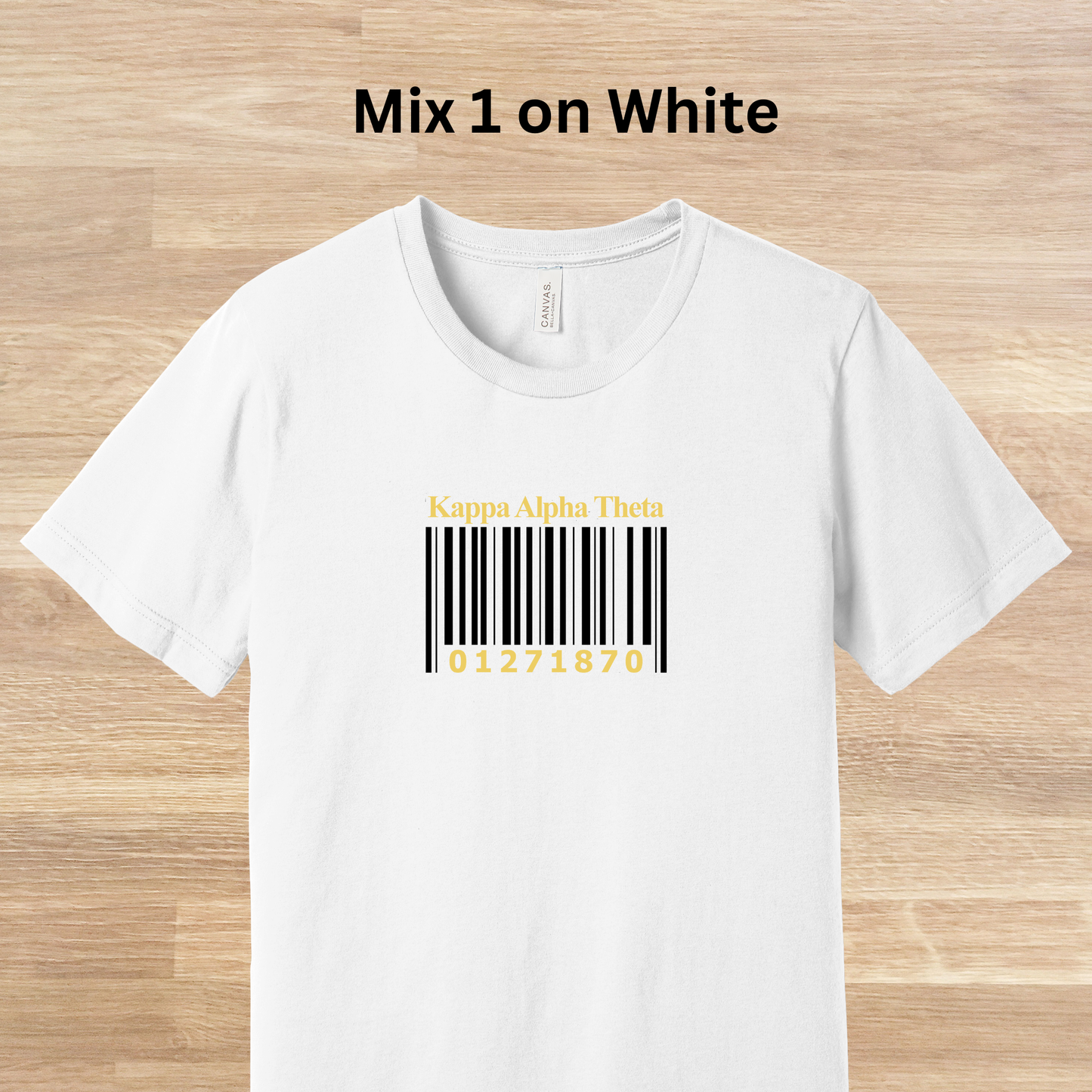 Kappa Alpha Theta Barcode with Founders Date T-Shirt