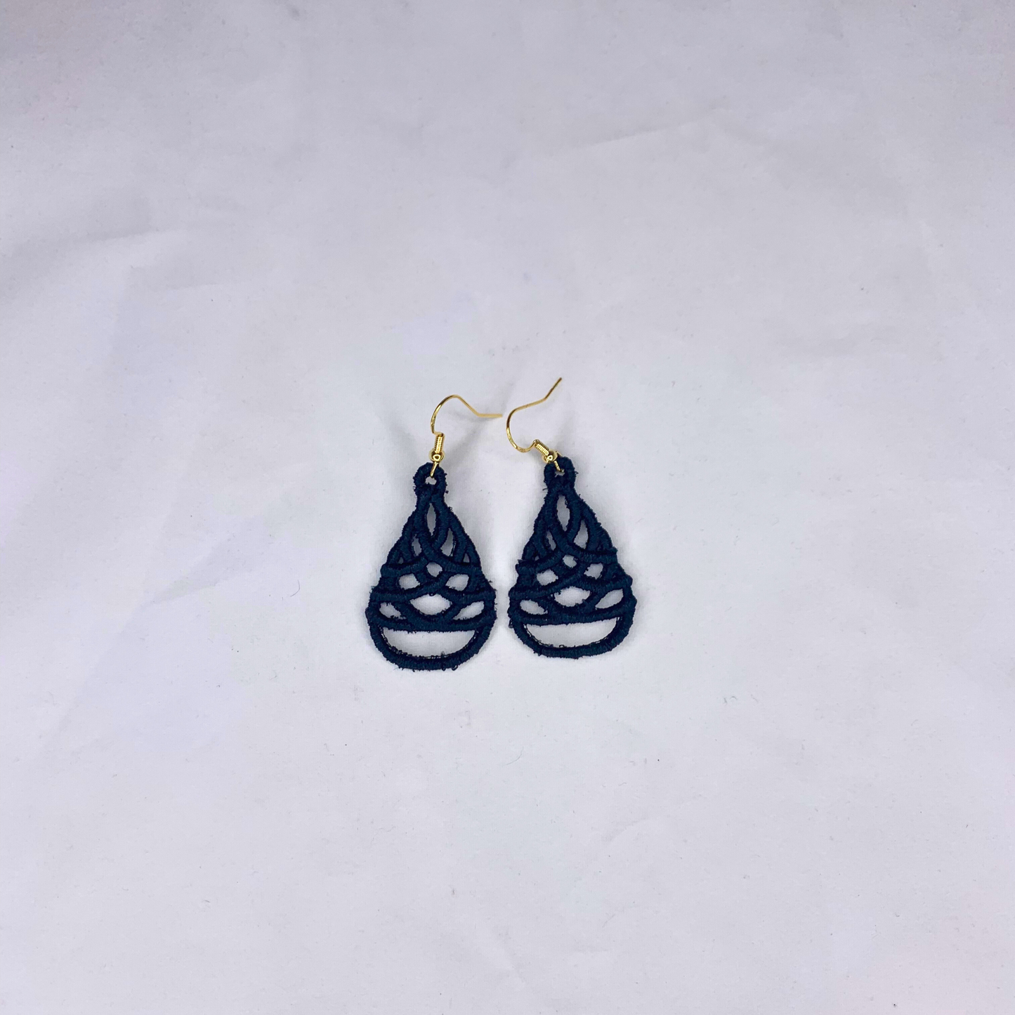 Teardrop Swirl Embroidered Earrings